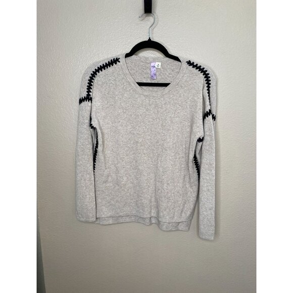 Alya Womens Tan Crewneck Sweater Medium viscose long sleeve pullover lightweight - Picture 1 of 7